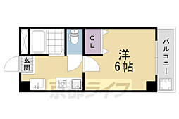 りりぱっと植村 3階1Kの間取り