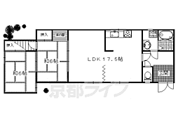 Ｄｅｆｔ深草 1階2LDKの間取り