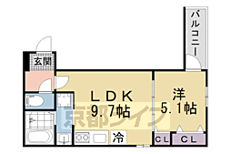 JR片町線(学研都市線) 津田駅 徒歩8分の賃貸アパート 3階1LDKの間取り