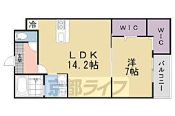 JR片町線(学研都市線) 藤阪駅 徒歩3分の賃貸アパート 3階1LDKの間取り
