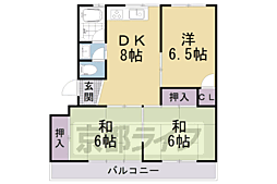JR東海道・山陽本線 山科駅 徒歩2分の賃貸マンション 2階3LDKの間取り