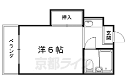 アルページュ桃山 1Kの間取図画像