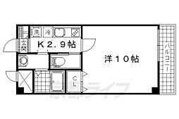 京都地下鉄東西線 小野駅 徒歩3分の賃貸マンション 1階1Kの間取り