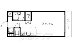 京都地下鉄東西線 小野駅 徒歩12分の賃貸マンション 3階ワンルームの間取り