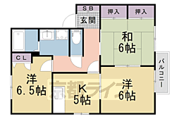 JR奈良線 山城青谷駅 7.2kmの賃貸アパート 2階3DKの間取り
