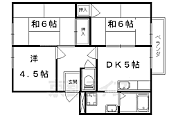 京都地下鉄東西線 椥辻駅 徒歩3分の賃貸アパート 1階3DKの間取り