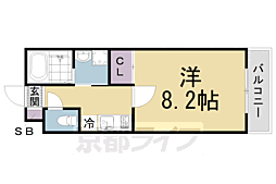 リアン藤森 1階1Kの間取り