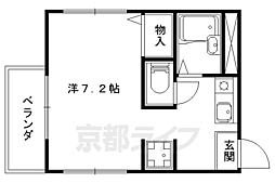 京都地下鉄東西線 椥辻駅 徒歩7分の賃貸アパート 1階1Kの間取り