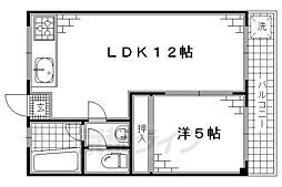 カサボニータ淀 1階1LDKの間取り
