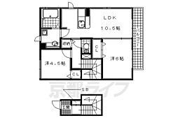 アイリス城陽 2LDKの間取図画像