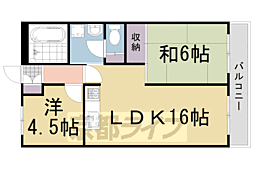 伏水ハイツ 2LDKの間取図画像
