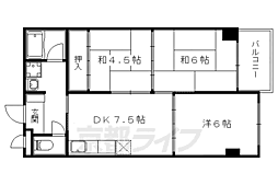 ヴィエント・だいご 3DKの間取図画像