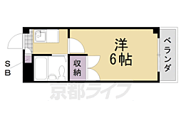 フレグランス桂南 1Kの間取図画像