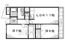 クエストオブインフィニティー 2LDKの間取図画像