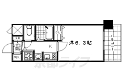 プレサンス京都駅前千都 1Kの間取図画像