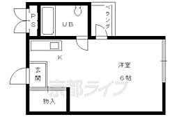 ヴィラ伏見 1Kの間取図画像