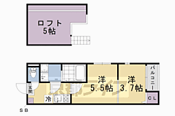 淀ヒルズ 2Kの間取図画像