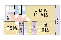 スカイビュー東土川 2LDKの間取図画像