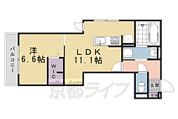 京都市伏見区景勝町マンション 1LDKの間取図画像