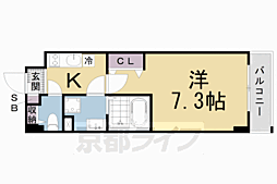 アドバンス京都デタンデュ 1Kの間取図画像