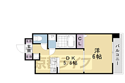 エステムコート京都西大路 1DKの間取図画像