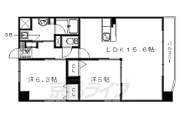 プライマリーレジデンス宇治黄檗 2LDKの間取図画像
