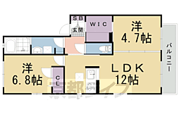 シャーメゾンリオマ 2LDKの間取図画像