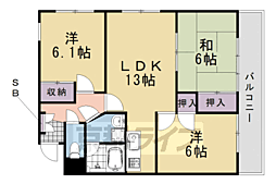 パラッツォ桂 3LDKの間取図画像