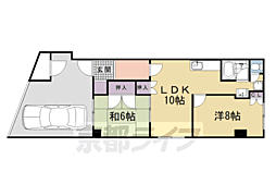 寺田ガーデンハイツ2番館 2LDKの間取図画像