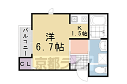 シャインメゾン長岡京 ワンルームの間取図画像