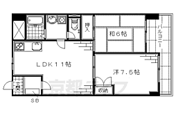 ソーラー福原21 2LDKの間取図画像