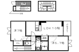 サンタ・ピーク 2LDKの間取図画像