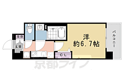 京都市南区東九条南石田町マンション 1Kの間取図画像