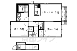 エスポワール六番館 2LDKの間取図画像