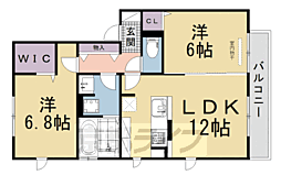 ル・グランアメニティヒルB棟 2LDKの間取図画像