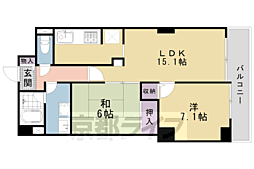 パインフィールド吉祥院 2LDKの間取図画像