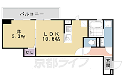 D-ROOM桂川 1LDKの間取図画像