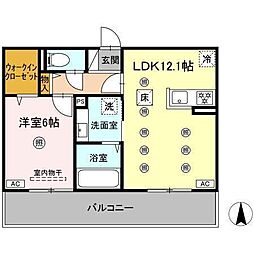Solaire 3階1LDKの間取り