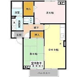 ＴＫＩフラット　Ｂ棟 2階2DKの間取り