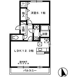 Ｎ’ｓ　ＢＬＡＮＣ　Ａ棟 1階1LDKの間取り