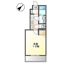 チェリーブロッサム明日花 1階1Kの間取り