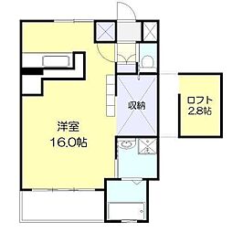 アルテイーストタワー 7階ワンルームの間取り