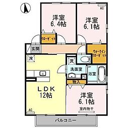 メゾン・ヴェール　Ａ 2階3LDKの間取り