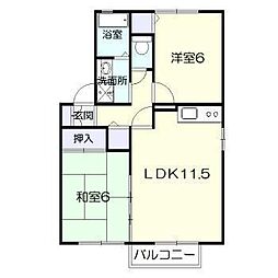 プログレス・アイ 2階2LDKの間取り