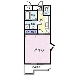 ラフィ−ナサイト2 1階1Kの間取り