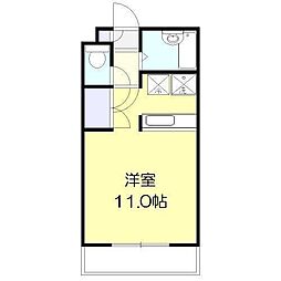 エトワール月見ヶ丘 2階ワンルームの間取り