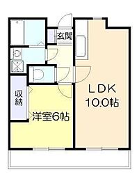 エンジェリック木原 3階1LDKの間取り