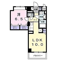 サンライズ 江平中町 1LDKの間取図画像