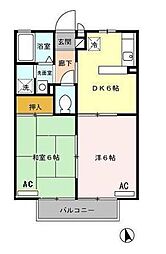 ハイツマイグリーン 2DKの間取図画像