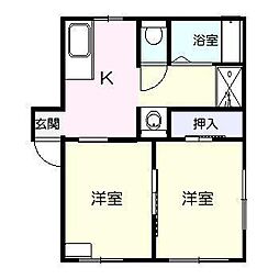 HKコーポ 2Kの間取図画像